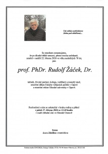 prof. Rudolf Žáček - parte